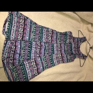 patterned dress with keyhole back